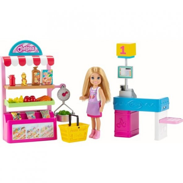 Barbie Chelsea Meslekleri Öğreniyor Market Çalışanı Chelsea ve Oyun Seti - GTN67