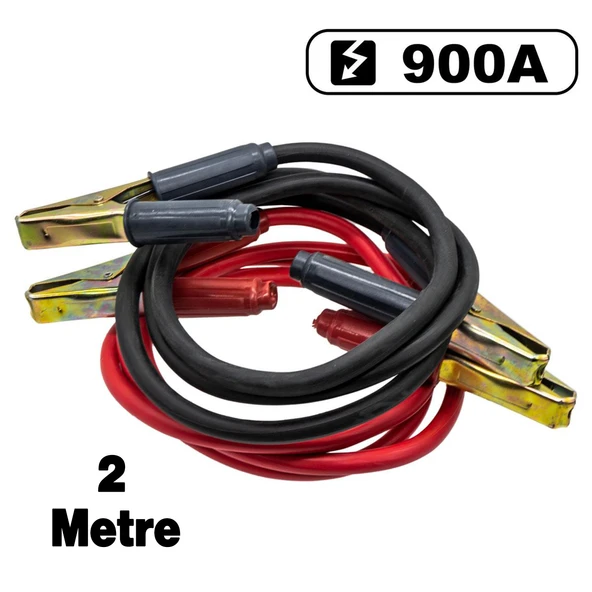 Akü Takviye Kablosu 2 Metre Araç Araba Otomobil Oto Akümülatör Sarj Şarj Kablo 900 Amper - Resim 2