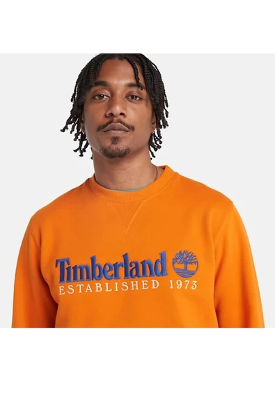 Timberland Logo İşlemeli Erkek Turuncu Sweatshirt
