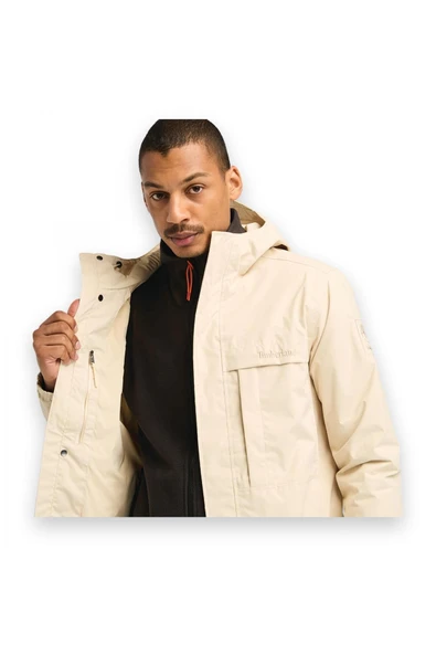 Timberland  Tb0A5 Water Resistant Shell Jacket Krem Unisex Ceket - 3