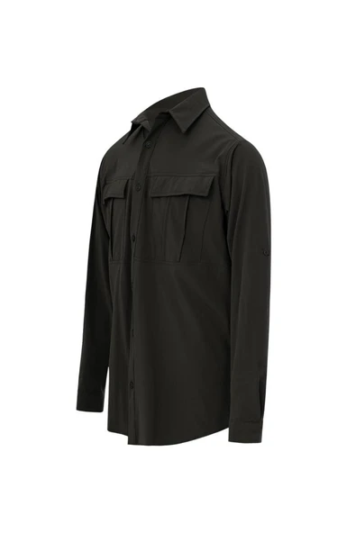Luo Camp Tex-tech Erkek Uzun Kollu Outdoor Gömlek - Khaki - 3