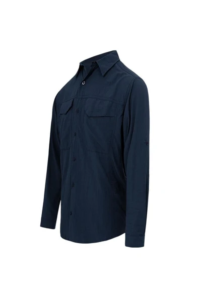 Luo Camp  Tex-tech Erkek Uzun Kollu Outdoor Gömlek- Navy
