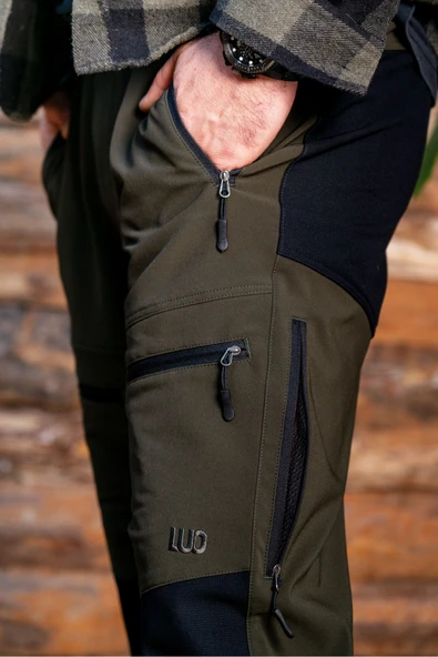 Luo Camp  Air Dry Performans Erkek Outdoor Pantolon Su ve Rüzgar Geçirmez - Özel Dikiş + Kemer Hediyeli, HAKİ