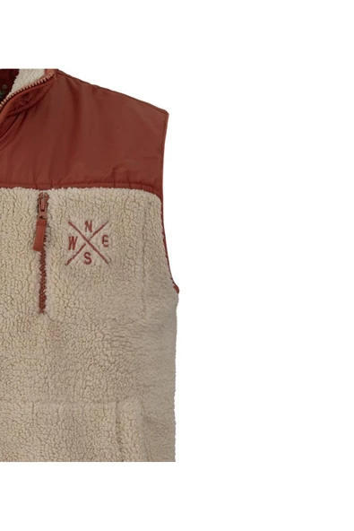 Luo Camp  Plush Gilet 01 - Cream/brick Erkek Yelek - 4