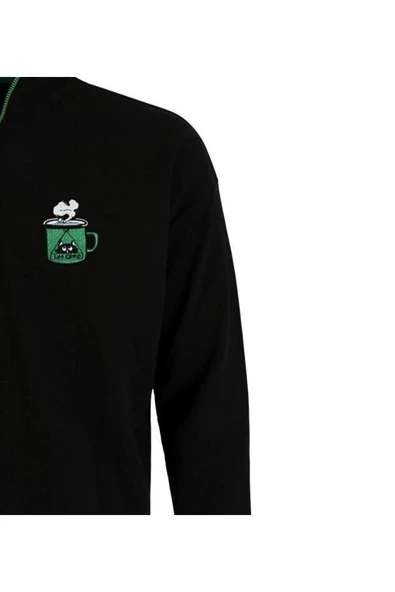 Luo Camp  Sweatshirt 01 - Black Erkek Eşofman Üst - 4