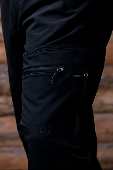 Luo Camp Air Dry Performans Erkek Outdoor Pantolon Su ve Rüzgar Geçirmez - Özel Dikiş+Kemer Hediyeli (Siyah) - 3