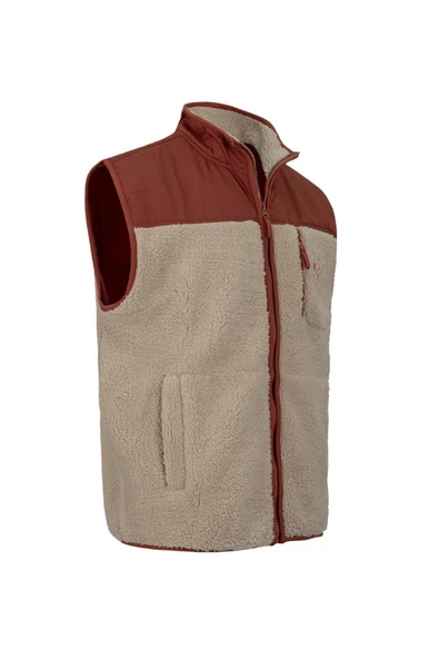 Luo Camp  Plush Gilet 01 - Cream/brick Erkek Yelek - 2