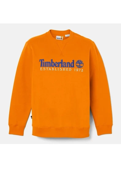Timberland  Logo İşlemeli Erkek Turuncu Sweatshirt - 2