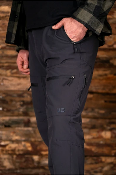 Luo Camp  Air Dry Performans Erkek Outdoor Pantolon Su ve Rüzgar Geçirmez - Özel Dikiş+Kemer Hediyeli Antrasit - 7