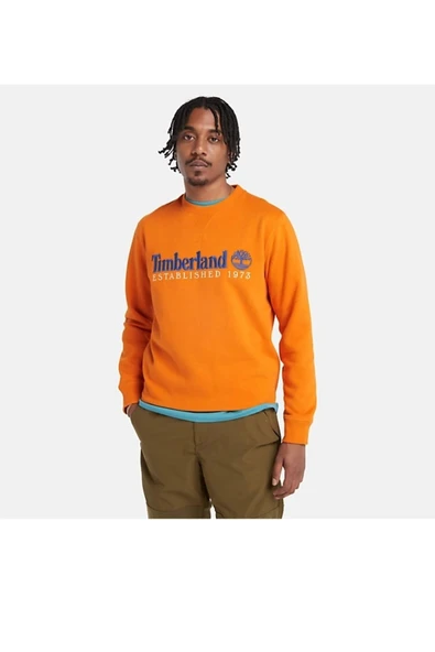 Timberland Logo İşlemeli Erkek Turuncu Sweatshirt - 3