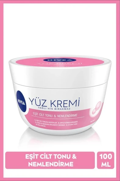 NIVEA Cilt Tonu Eşitleyici Yüz Bakım Kremi 100ml, SPF15, 24 Saat Nemlendirici, Leke Oluşumu Önleyici