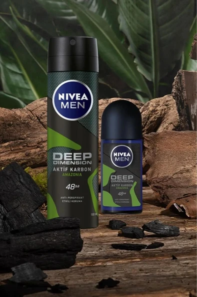 NIVEA Men Deep Dimension Amazonia Deodorant Roll On 50 ml - Resim 4