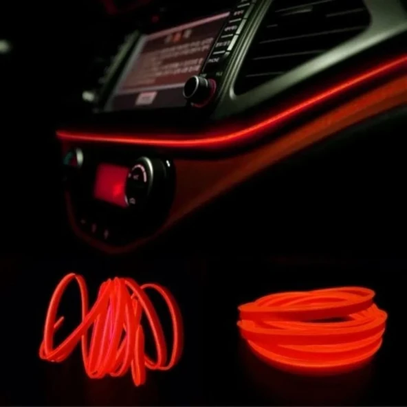 Torpido Ledi Ip Neon Kablo 2mt Kırmızı 12v - 2