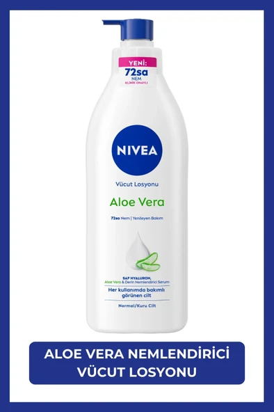 NIVEA Aloe Vera Derinlemesine Nemlendirici Serum Vücut Losyonu 400ml, Kuru Ciltler, Hızlı Ferahlatıcı