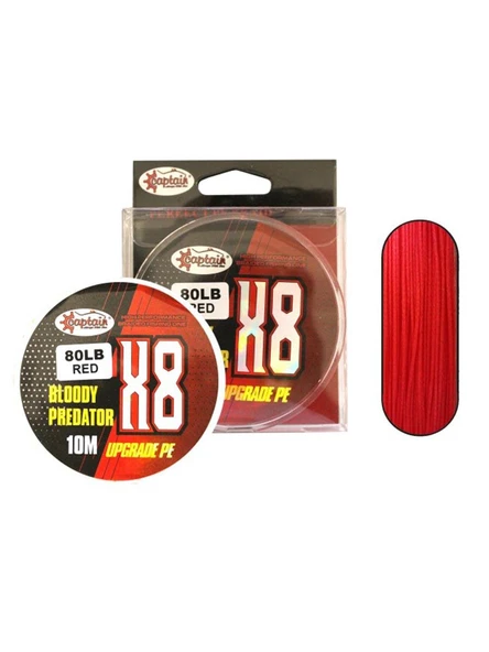 Hook Line 8X Upgrade PE Bloody Jigging Assist İpi 10mt Kırmızı-Pembe