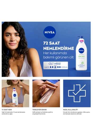 NIVEA Aloe Vera Derinlemesine Nemlendirici Serum Vücut Losyonu 400ml, Kuru Ciltler, Hızlı Ferahlatıcı - 3