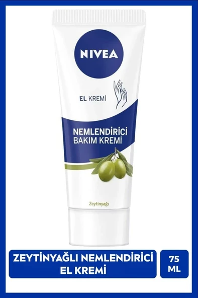 NIVEA Zeytinyağlı Nemlendirici El Bakım Kremi 75ml, Yağlı Ve Yapışkan His Bırakmaz, Yumuşak Cilt Hiss ürün görseli