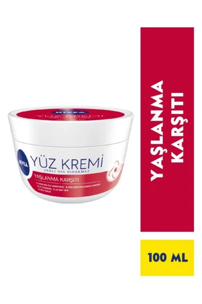 NIVEA Yaşlanma Karşıtı Yüz Bakım Kremi 100ml, Nemlendirici, Sıkı Cilt Görünümü, Antioksidan, UV Koruması ürün görseli