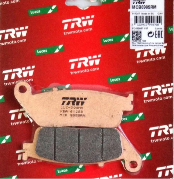 TRW MCB598SRM SUZUKİ BURGMAN AN650 ZA ÖN FREN BALATASI - Resim 3