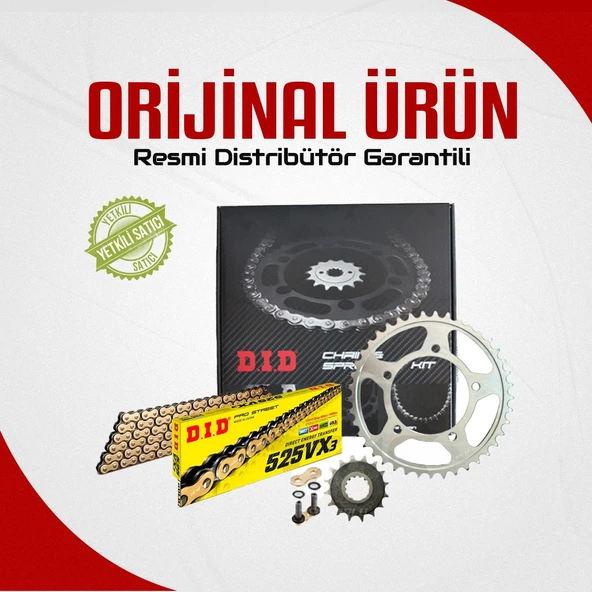 DID YAMAHA XT TENERE 700 ZİNCİR DİŞLİ SETİ (2019-2024) X-RİNGLİ ZİNCİR (GOLD RENK) - Resim 2