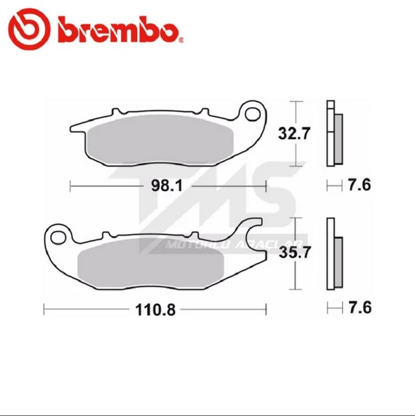 BREMBO HONDA MSX125 (2013-2020) KARBON SERAMİK ÖN FREN BALATASI - Resim 2
