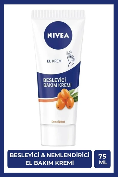 NIVEA Besleyici El Bakım Kremi 75ml, Nemlendirici, E Vitamini, Yapışkan His Bırakmaz, Yumuşak Cilt Hissi - 1