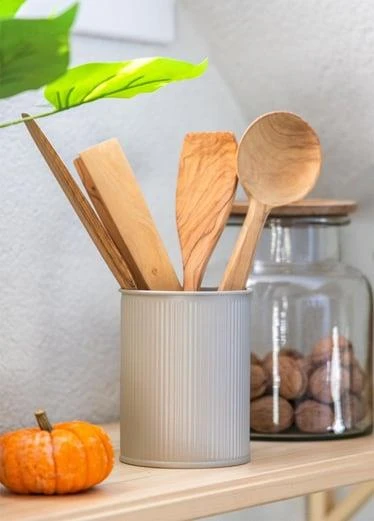 THE MİA STRİPE TEZGAH ÜSTÜ KAŞIKLIK BEJ 13*11 CM - 3