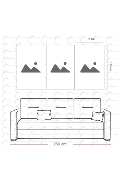 Mermer Desenler Triple Miyrem-Cam Tablo - 3
