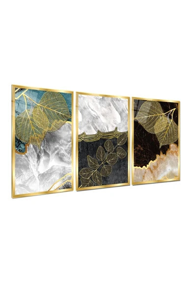 Mermer Desenler Triple Miyrem-Cam Tablo - 2