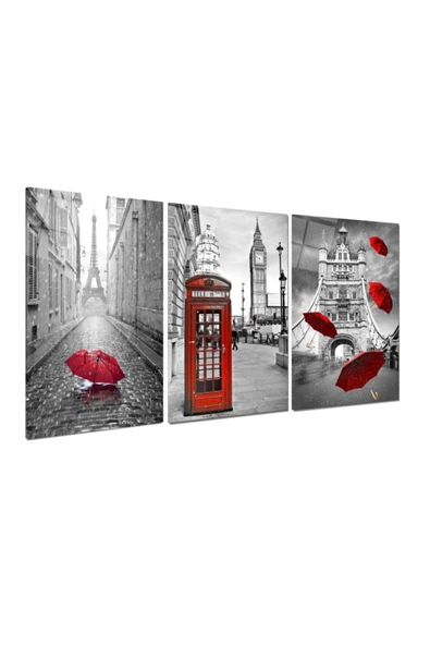 Kırmızı Triple Miyrem-Cam Tablo - 2