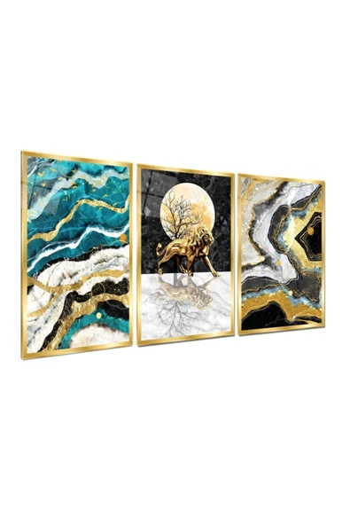 Gold Aslan Triple Miyrem-Cam Tablo - 2