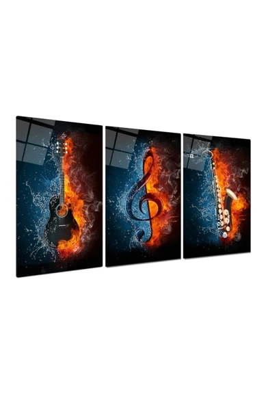 Müzik Enstrümanları Triple Miyrem-Cam Tablo - 2