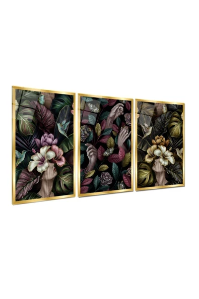 Tropik Gold Tema Triple Miyrem-Cam Tablo - 2