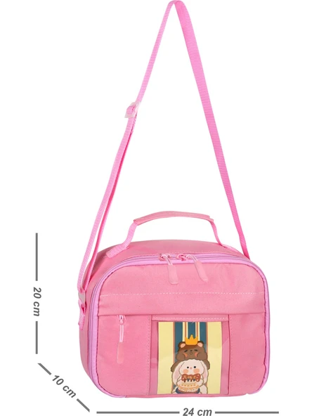 Waddell Kawaii Kore Tarzı Aksesuarlı İlkokul Sırt ve Beslenme Çantası Pembe 25001 - 5