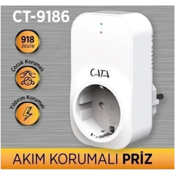 CATA CT-9186 Tekli Akım korumalı priz 918 joule 4000W Ev ağletleri elektrik kesintileri yıldırım koruma - 3