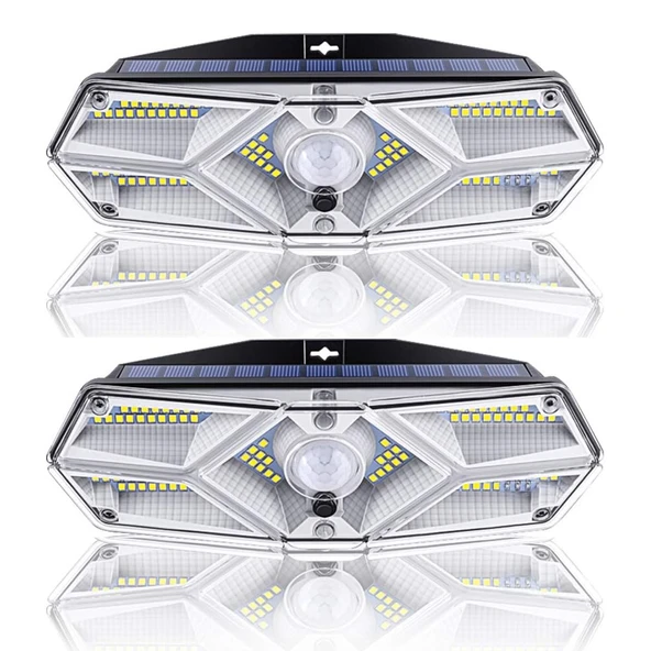 Greentech Güneş Enerjili Hareket Sensörlü, 6 Taraflı 104 Led Aydınlatma / GT-SL13-2 Adet - 2
