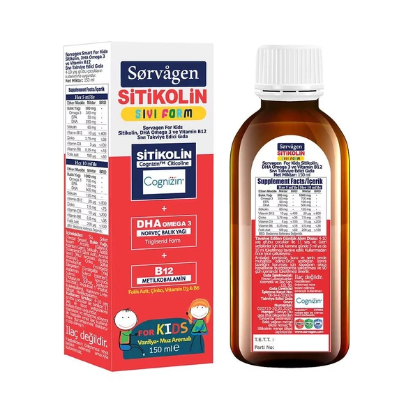 Sorvagen Smart Sıvı Form Stikolin Takviye Edici Gıda 150 ml