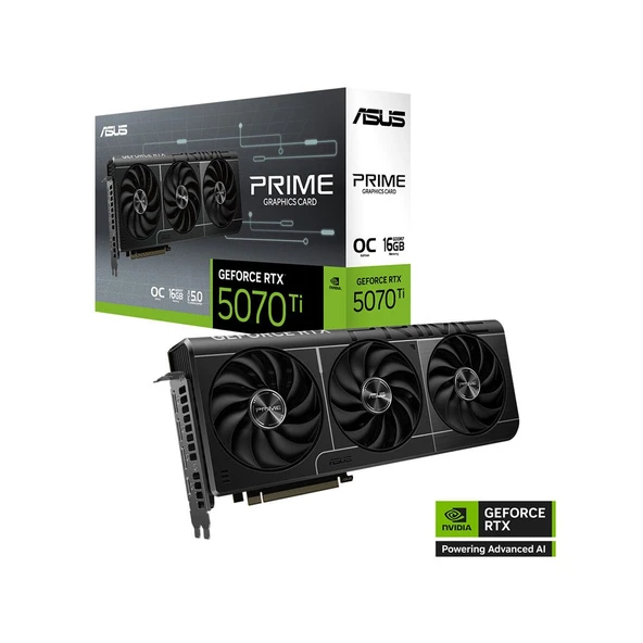 ASUS PRIME GeForce RTX5070 Ti 16GB GDDR7 OC Edition 256Bit DLSS 4 NVIDIA Ekran Kartı