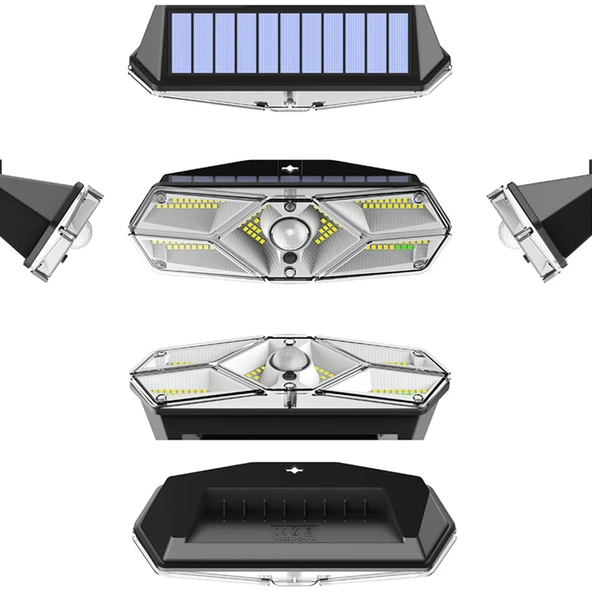 Greentech Güneş Enerjili Hareket Sensörlü, 6 Taraflı 104 Led Aydınlatma / GT-SL13-2 Adet - 11