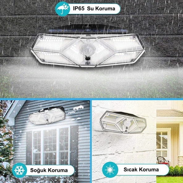 Greentech Güneş Enerjili Hareket Sensörlü, 6 Taraflı 104 Led Aydınlatma / GT-SL13-2 Adet - 5