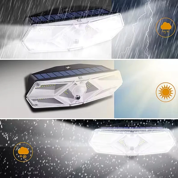 Greentech Güneş Enerjili Hareket Sensörlü, 6 Taraflı 104 Led Aydınlatma / GT-SL13-2 Adet - 10