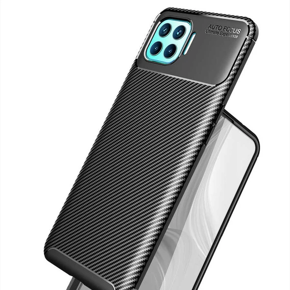 Oppo Reno 4 Lite Kılıf Negro Karbon Tasarım Silikon Kılıf - Resim 5