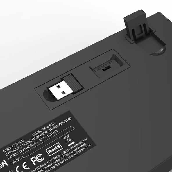 Redragon K616 Fizz PRO RGB Red Switch 2.4GHz Kablosuz Türkçe Mekanik Oyuncu Klavyesi - 8