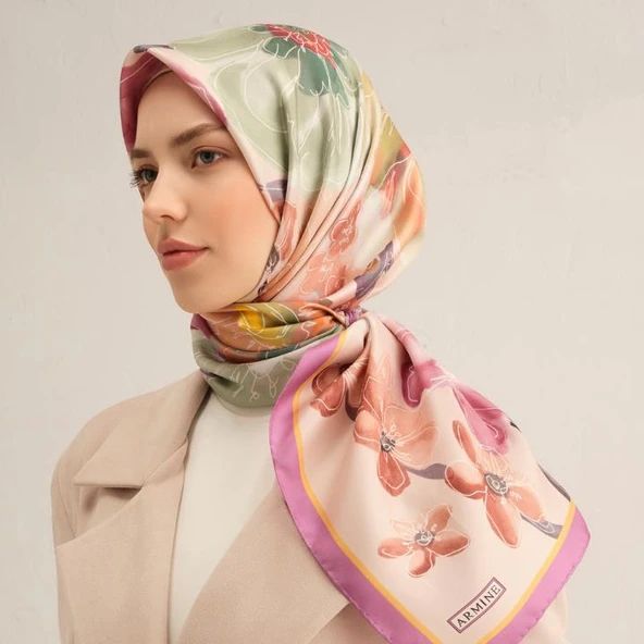 Armine E25YA9318D02 32 Dj Saf İpek Eşarp 9318D (T)
