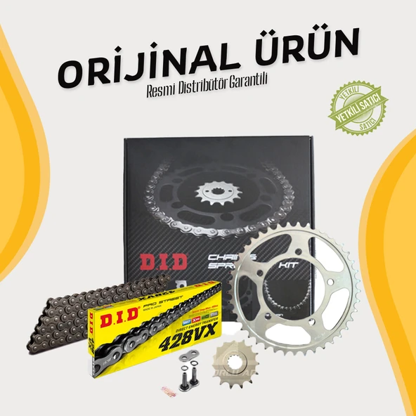 DID HONDA CB 125R ZİNCİR DİŞLİ SETİ (2018-2020) X-RİNGLİ ZİNCİR (ÇELİK RENK) - Resim 3