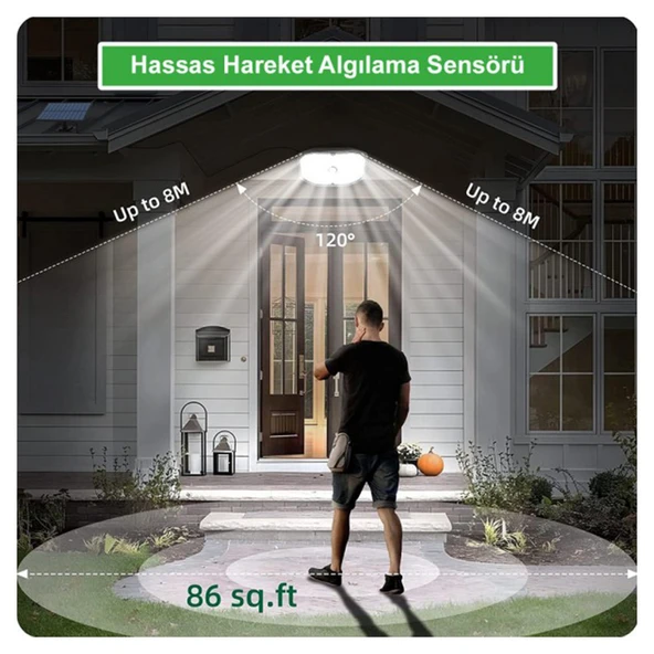 Greentech Güneş Enerjili Hareket Sensörlü, 146 Boncukled Aydınlatma / GT-SL17 - 5