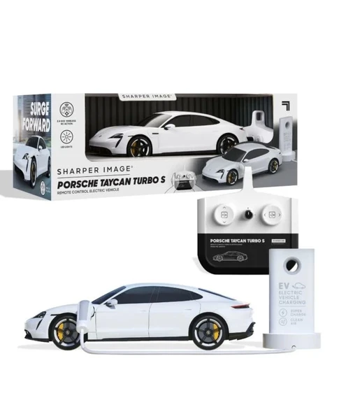 Sharper Image Porsche Taycan Turbo S Uzaktan Kumandalı Araba Beyaz