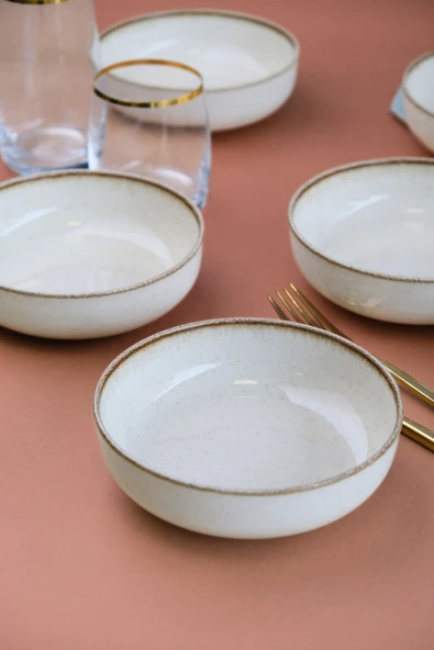 Kütahya Porselen Moderna Çorba Kasesi Tarçın 15cm 6 lı - 2