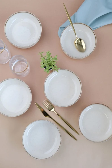 Kütahya Porselen Moderna Çorba Kasesi Tarçın 15cm 6 lı