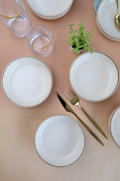 Kütahya Porselen Moderna Çorba Kasesi Tarçın 15cm 6 lı - 4